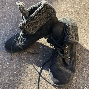 Self esteem black combat boots